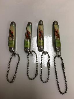 (4) R.C.M.P. KEYCHAIN KNIVES