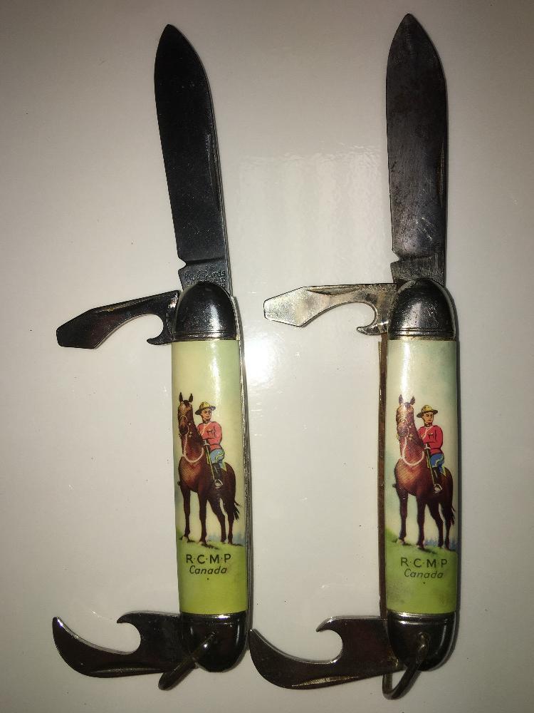 (2) 3 BLADE R.C.M.P. KNIVES