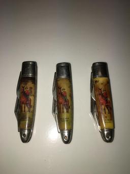 (3) 3 BLADE R.C.M.P. KEYCHAIN KNIVES