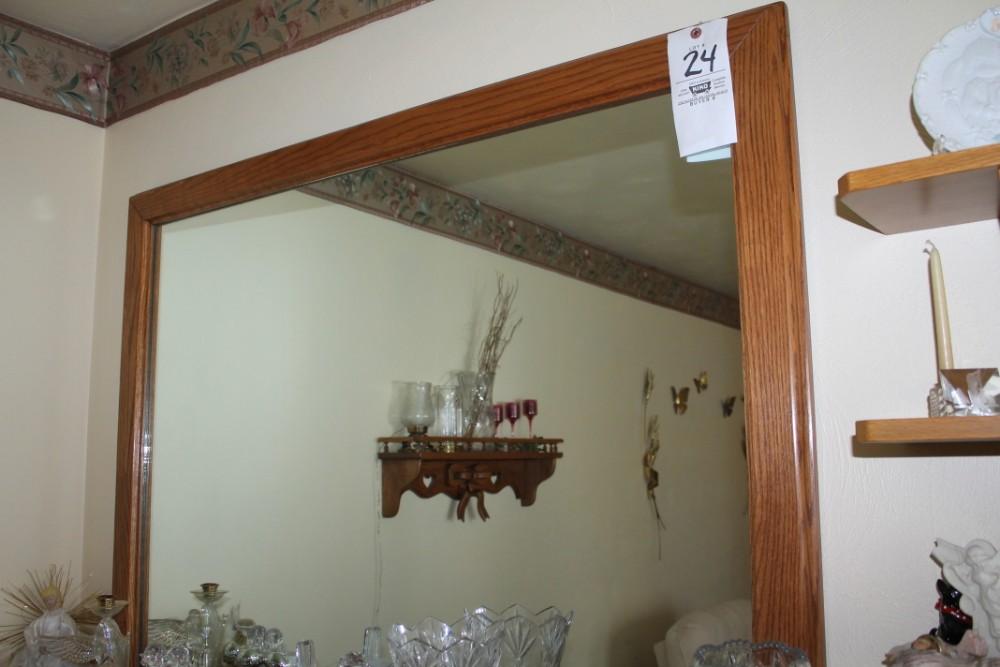 Large Oak Framed Mirror