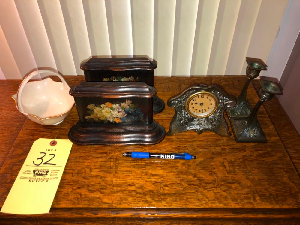 Lenox Basket, LUX Clock, Floral Bookends, Candlesticks