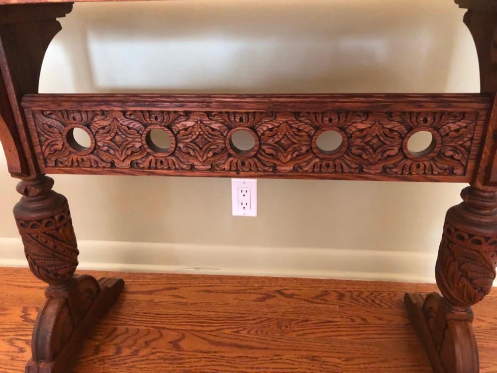 Oak Carved Sofa Table