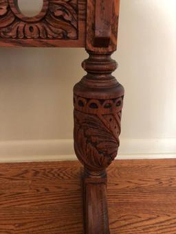 Oak Carved Sofa Table