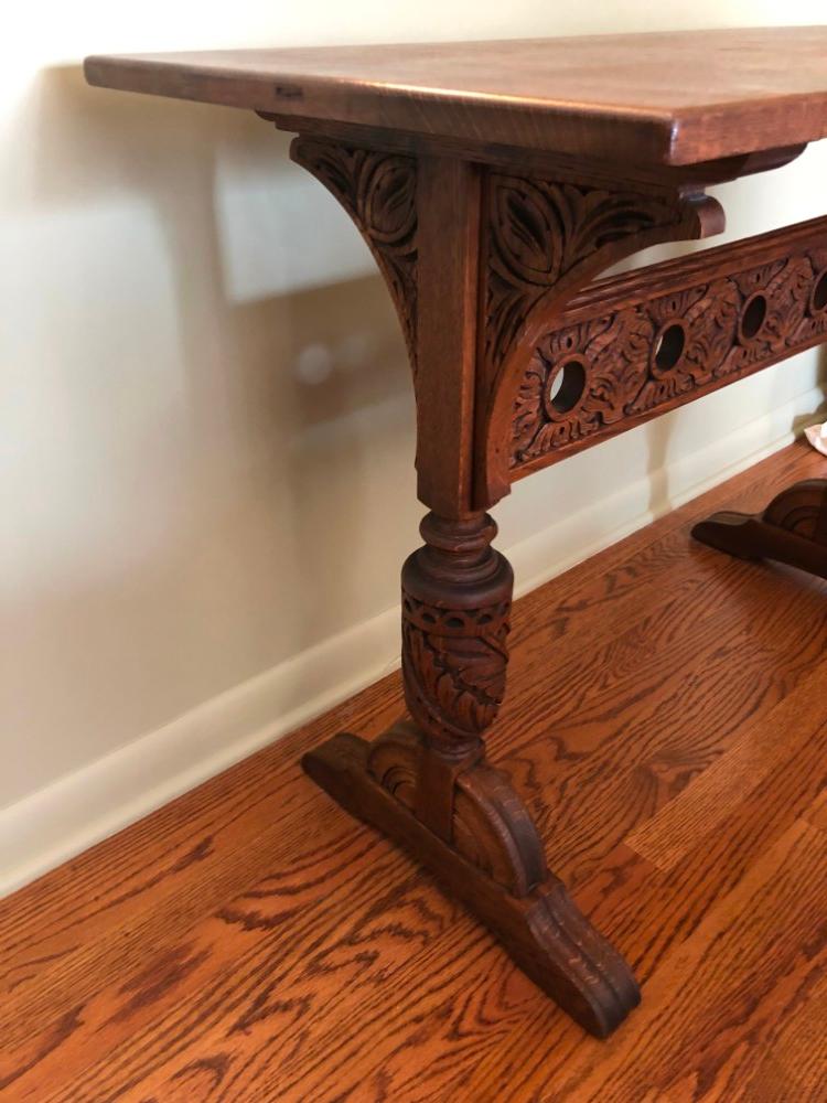 Oak Carved Sofa Table