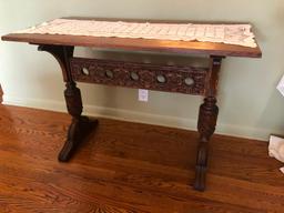 Oak Carved Sofa Table