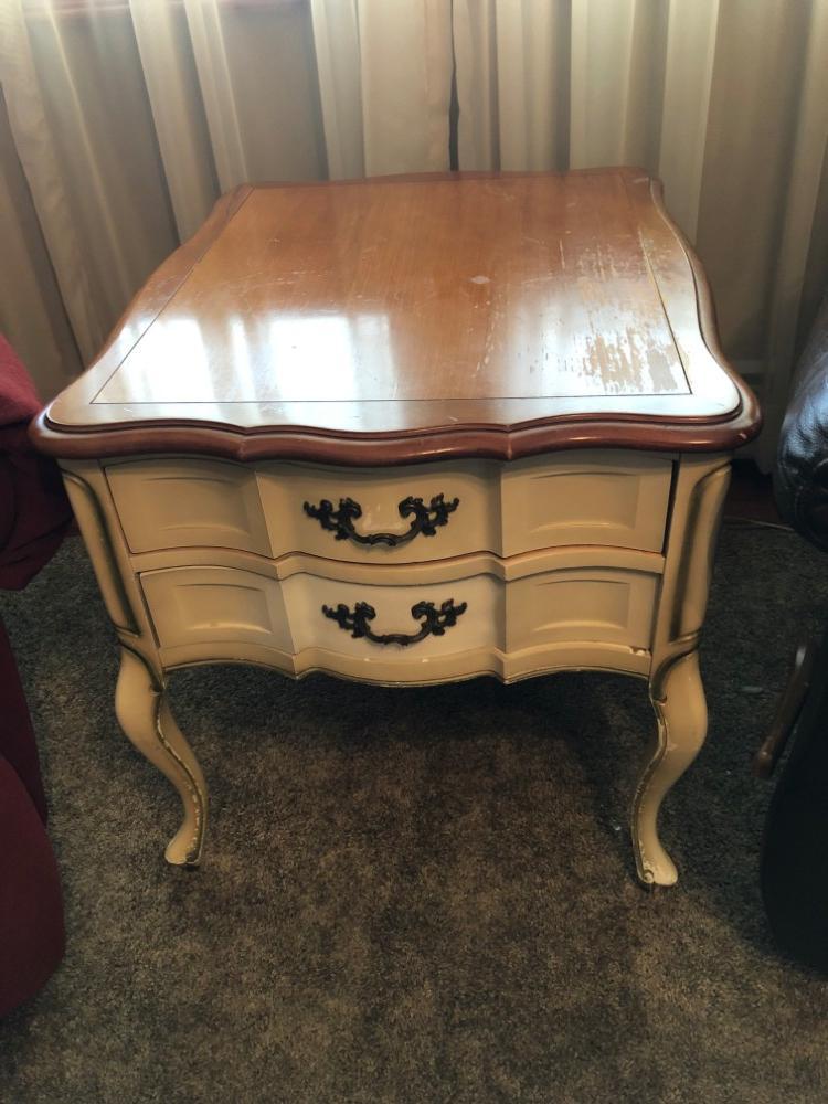 French Provincial 3-Pc. End Table Set With Solid Cherry Tops