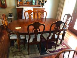 Solid Cherry Table, 6 Chairs, 2 Extra Leaves
