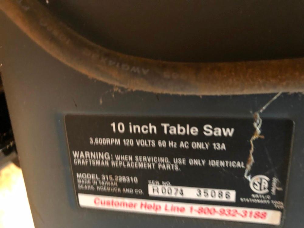 Craftsman Table Saw