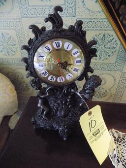 Figure Clock, Composite, Battery Operated, 15" Tall