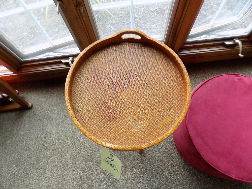 Wicker Tray & Footstool