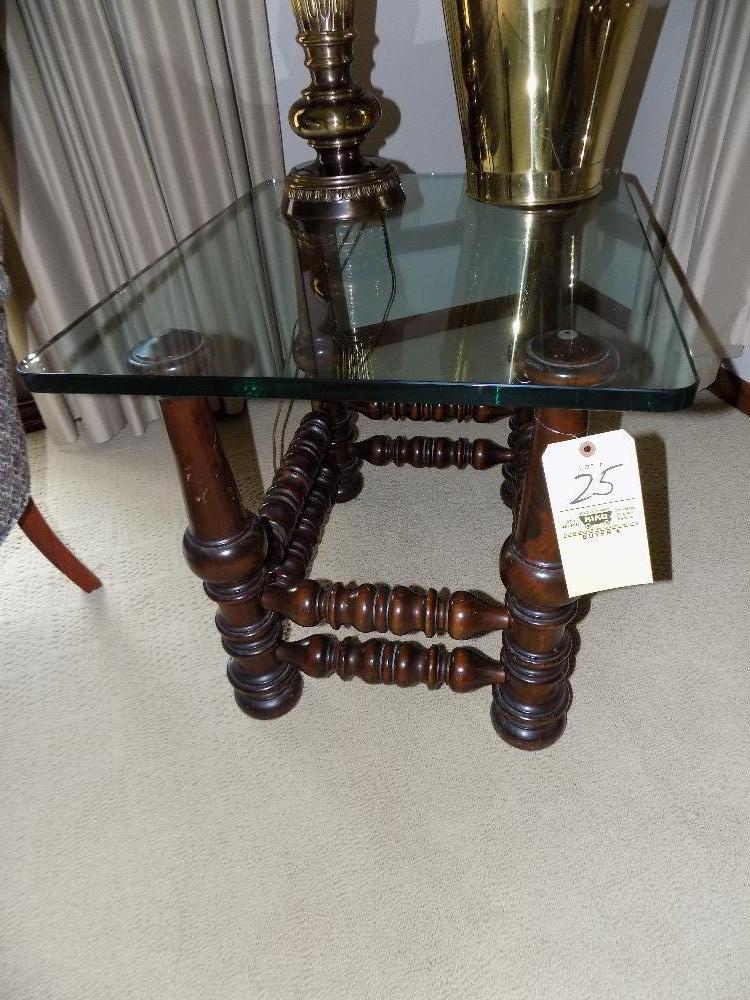 Glass-Top End Table, 27" x 27" Top