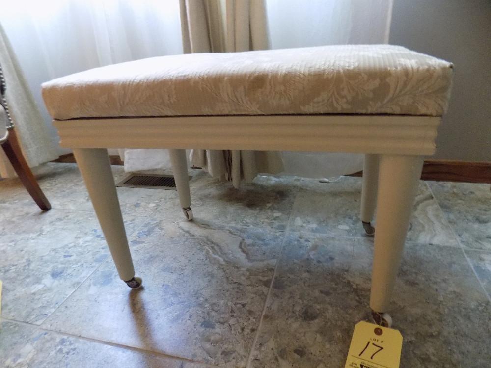 Painted bedroom bench