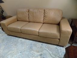 Modern leather sofa very clean 7ft long