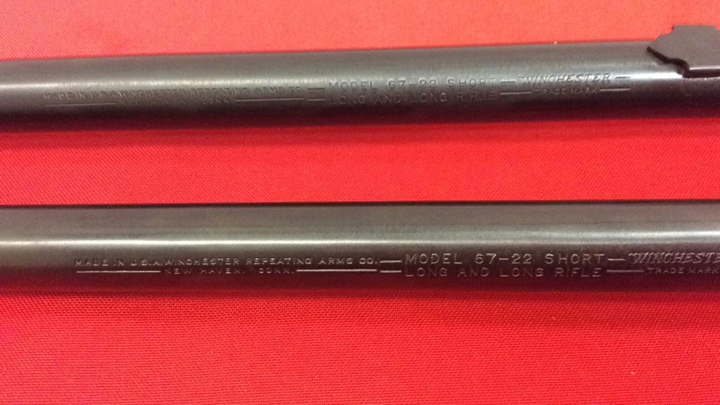 (2) Winchester mod. 67 Barrels