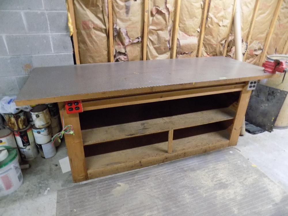 Work table 3ft x 8ft with craftsman vice