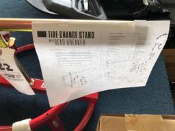 Tire Change Stand w/ Bead breaker & Yamaha Swing Arm Skid Plate
