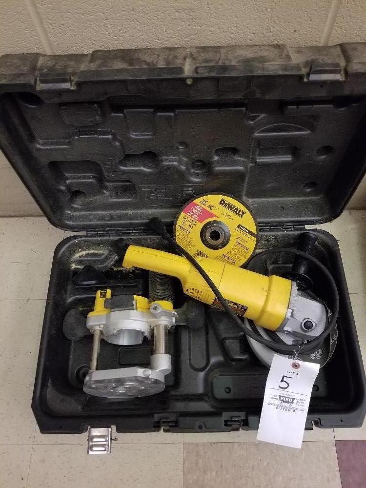 DeWalt Grinder, Router Jig, And Case