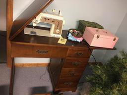 sewing cabinet, acessories, buttons