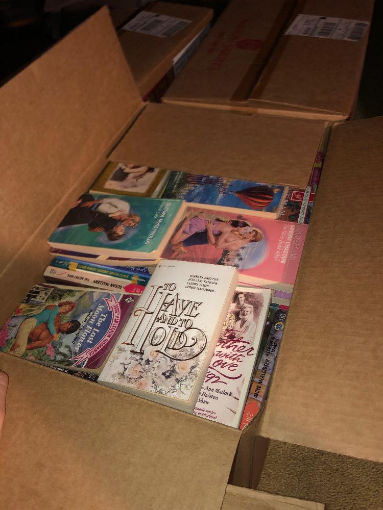 6 large boxes of paperback books