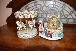 Joseph & Empire Limited Edition Windup Carousel And Christmas Wonderland Snow Globe