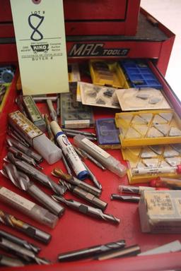 Contents Of Drawer Including Large Lot Of Assorted End Mills, Carbide Inserts