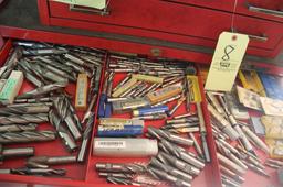 Contents Of Drawer Including Large Lot Of Assorted End Mills, Carbide Inserts