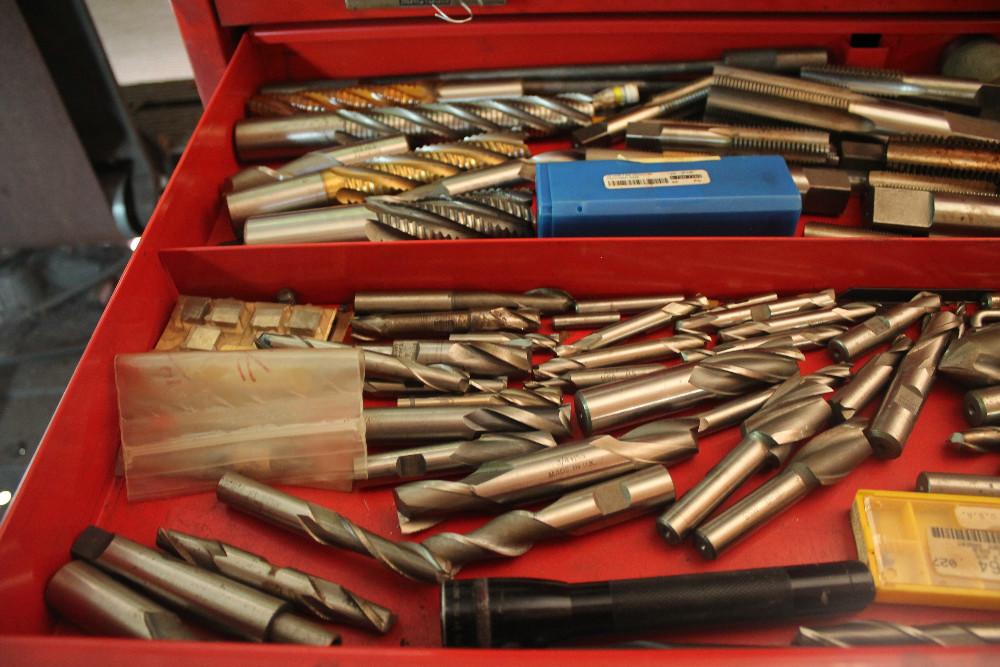 Contents Of Drawer, Large Lot Of Assorted End Mills