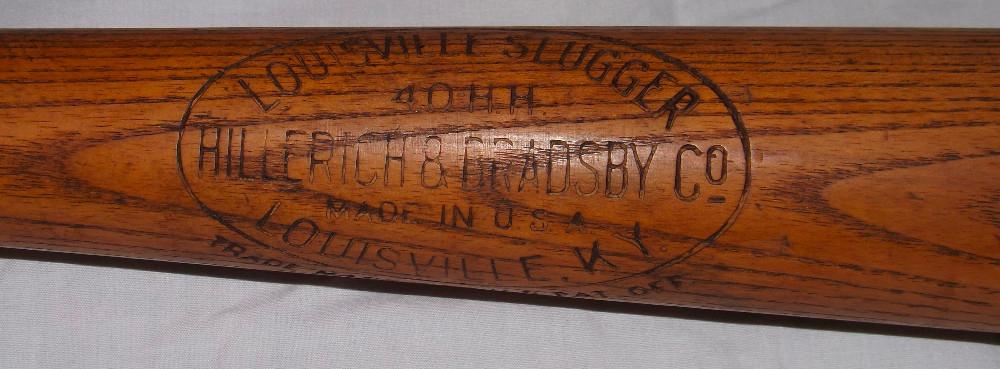 HARRY E. HEILMANN H&B LOUISVILLE SLUGGER 40HH, MARKED 34" ON KNOB