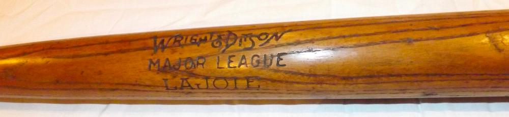 NAP LAJOIE MAJOR LEAGUE BAT BY WRIGHT & DITSON, 1910 ERA