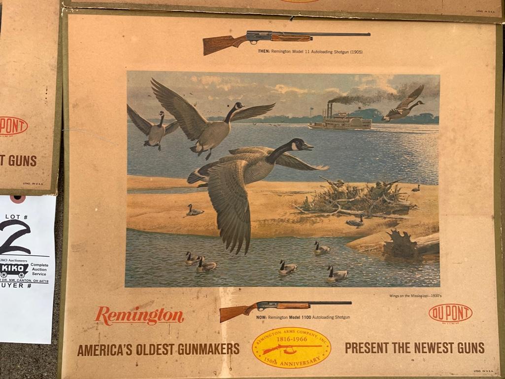 5 early Remingtion Dupont advertising posters