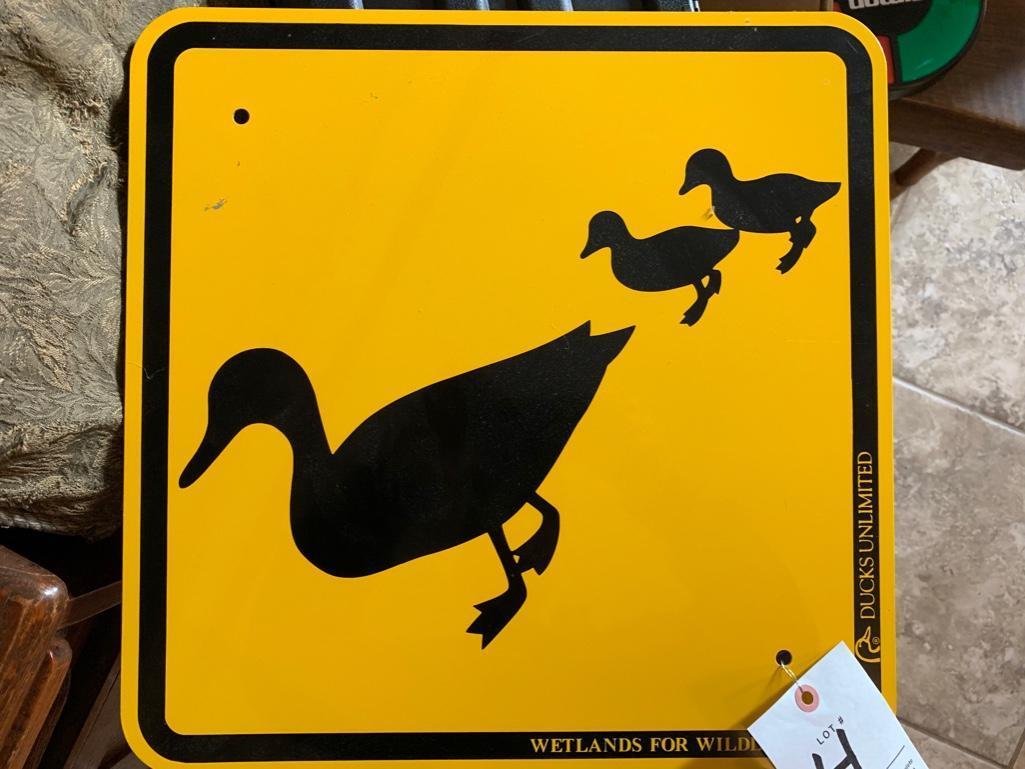 Ducks unlimited metal duck crossing sign