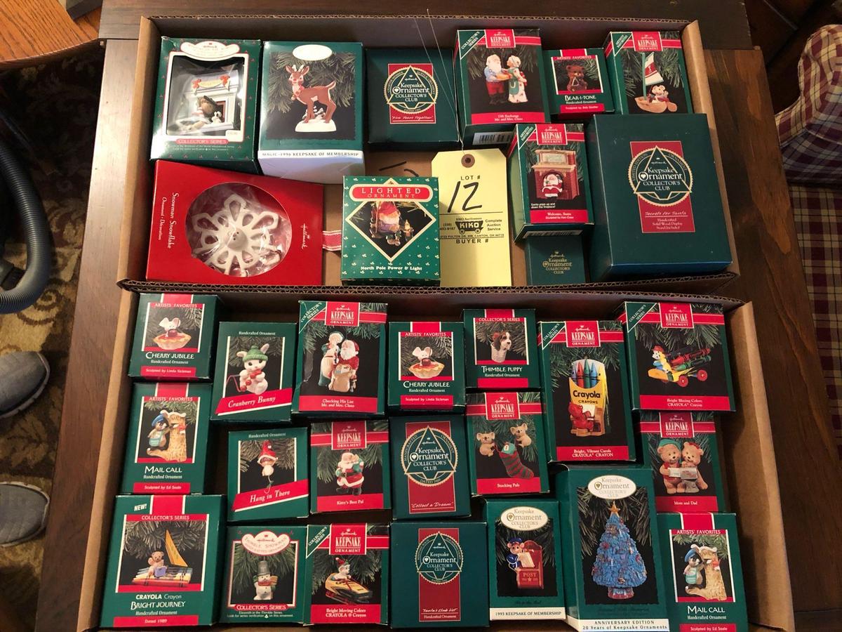 2 boxes of Hallmark keepsake ornaments