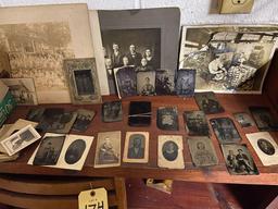 Early Tin Type Photos, Shelf, Chair