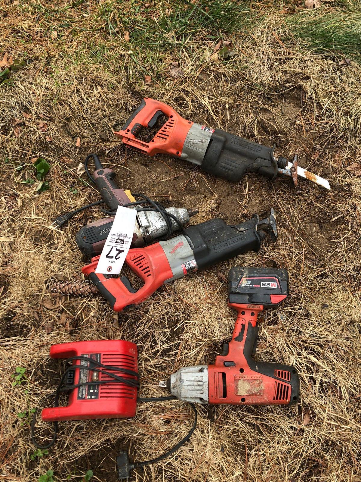 Milwaukee 28v impact - (2) saw zalls