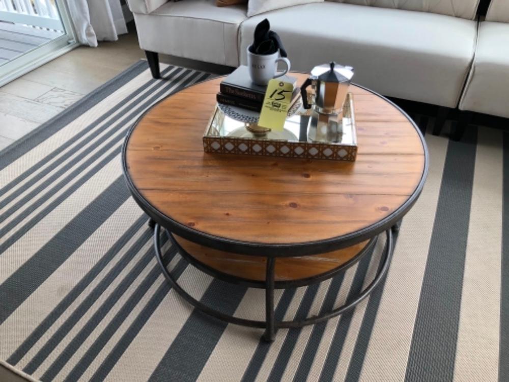 Metal and Wood Coffee Table