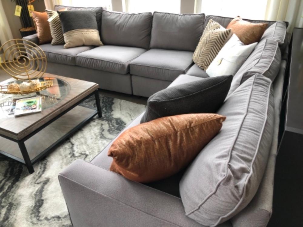 Grey 4-piece sectional sofa