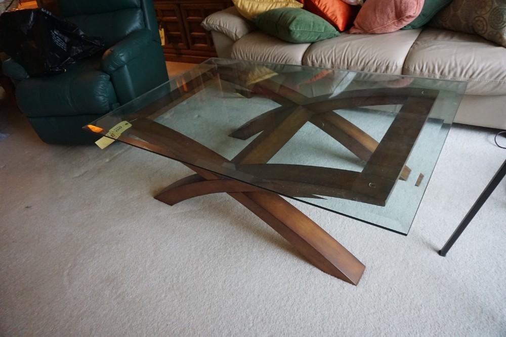 Modern glass-top coffee table