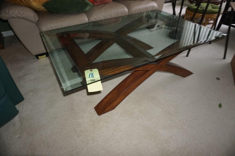 Modern glass-top coffee table