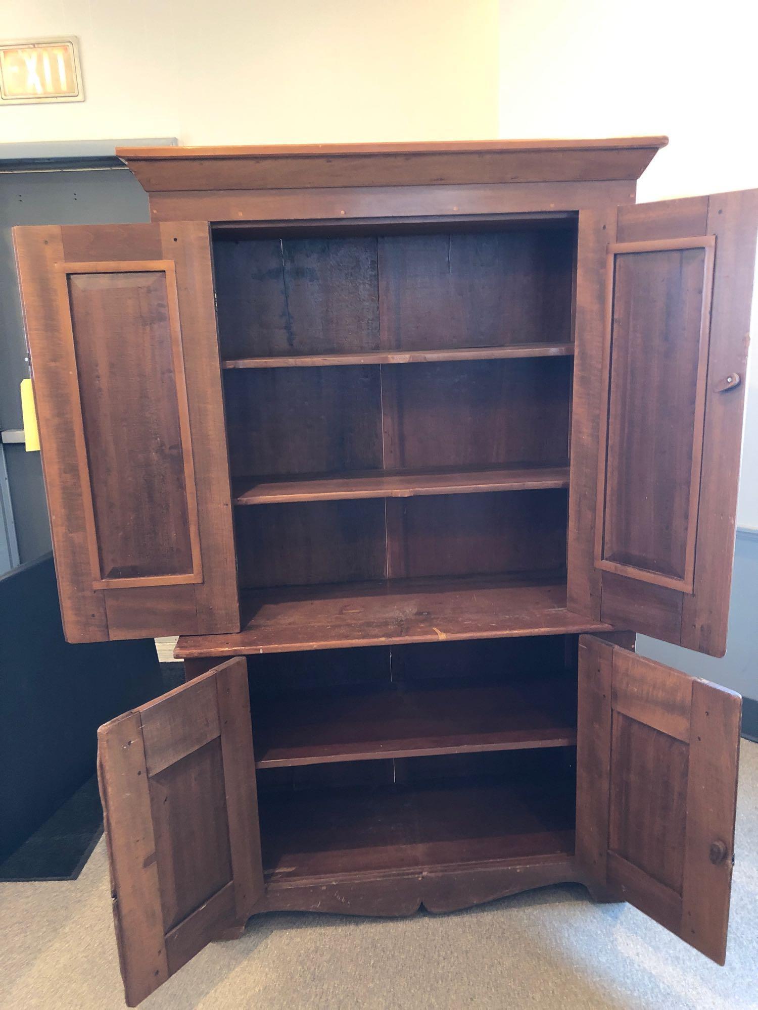 Early 1-pc. poplar blind-door kitchen cupboard