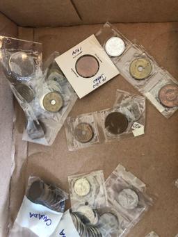 Foreign coins from England, Canada in Japan