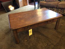 Early oak coffee table w/ drawer