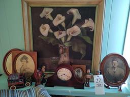 Baldauf Clock Co. Mantle Clock, Ancestral Photos & Canvas Painting