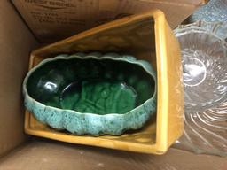 Box of glassware, pottery