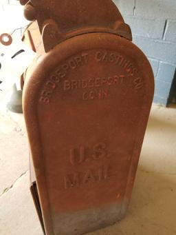 Early cast iron US mail box, Bridgeport, Conn.