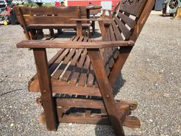 Wooden porch glider