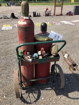 Acetylene tanks and gauges, no hoses. No paperwork for tanks.