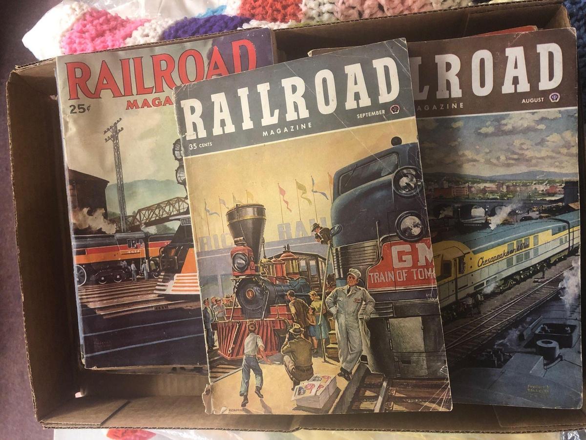 Vintage railroad magazines from the 1940s