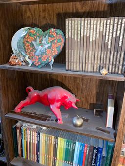 Four bookcases with contents