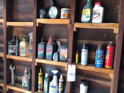 Yard tools, oil, sprays and Sheperd's hook