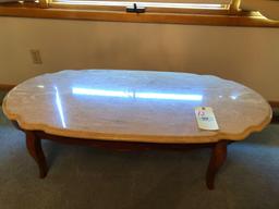 Provincial marble-top coffee table